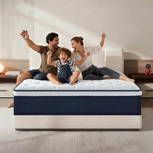 Full Mattress,12 Inch Full Size Mattresses in a Box, Hybrid Pocket Spring Mattress with CertiPUR-US Certified Foam, Fiberglass Free, Cool Sleep Technology 75''L x 54''W