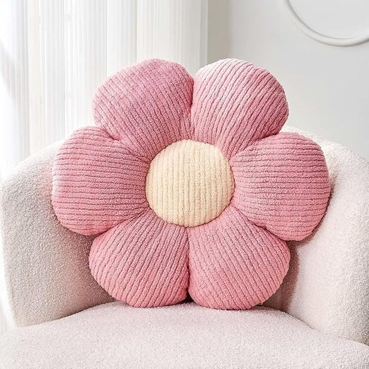 Kcvvcr Flower Throw Pillow, Soft Pink 17.7" Shaped Floor Pillow for Home Decor, Cute Aesthetic Plush Decorative Pillows for Bed, Sofa, Couch