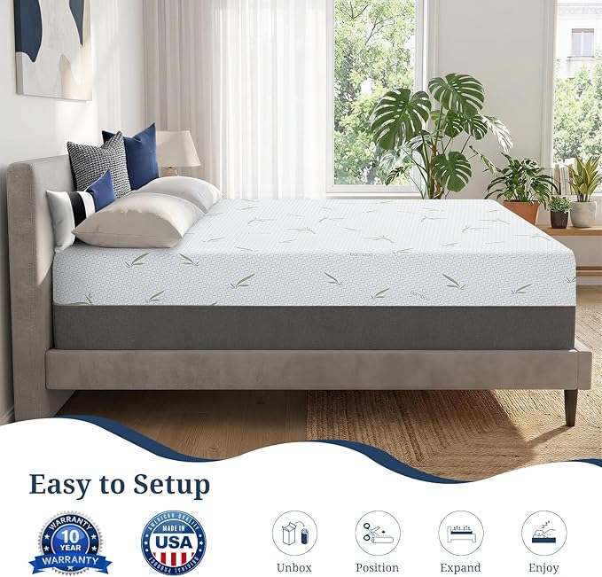 IULULU 5 Inch Twin XL Mattress, Gel Infused Memory Foam Mattress - Medium Firm, Pressure Relief, CertiPUR-US Certified Mattress in Box