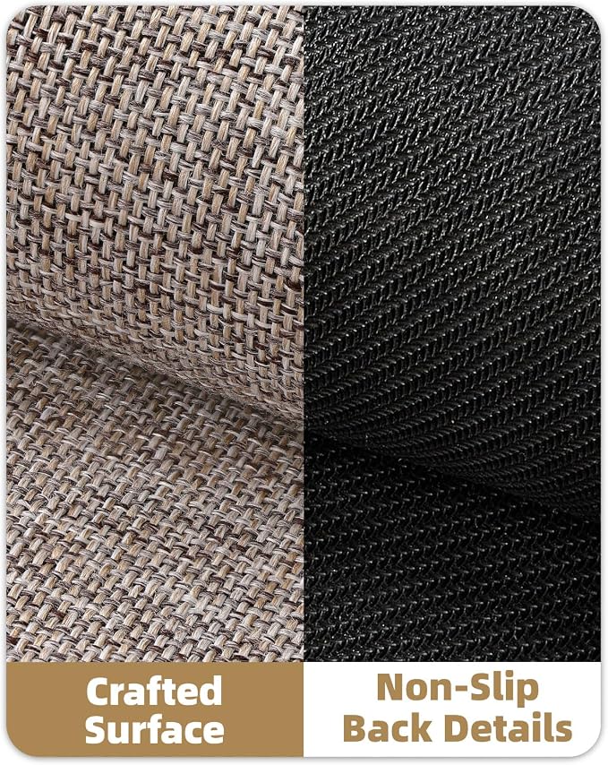 Color&Geometry Ultra Thin Indoor Door Mat (Rolled-up NO Creases) 27.5"x60", Non Slip Rubber Backed Dirt Trapper Door Mat Indoor Entrance, Low Profile Entryway Mat, Easy Clean, Light Brown Linen - Image 6