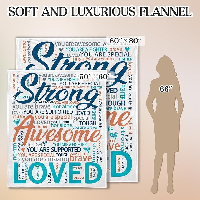 Inspirational Get Well Blanket – Super Soft Healing Throw for Women, Perfect Cancer Care Gift for Mom or Adults Recovering from Surgery 50"x60"