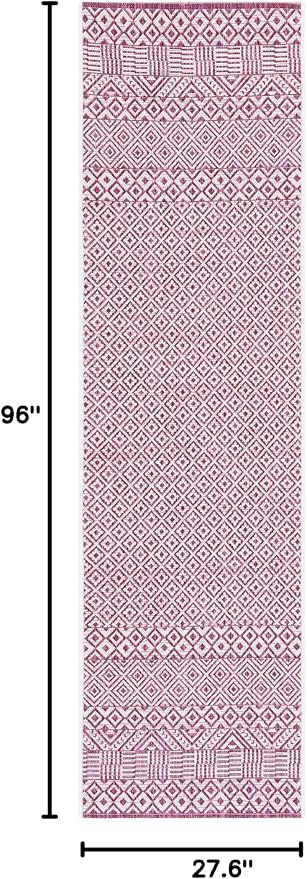 SAFAVIEH Courtyard Collection 2'3" x 8' Ivory/Red CY8235 Indoor/ Outside Waterproof Easy cleansingPatio Backyard Mudroom Runner Mat - Image 2
