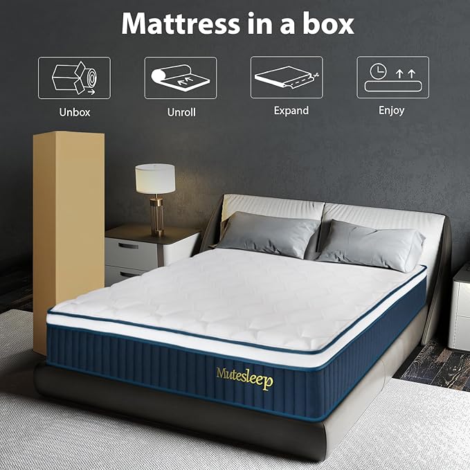 inight 10 Inch Twin Size Hybrid Mattress in a Box, Medium Firm Supportive Nebulign Foam & Individual Pocket Springs, Motion Isolation, Fiberglass Free, CFR 1633 Compliant