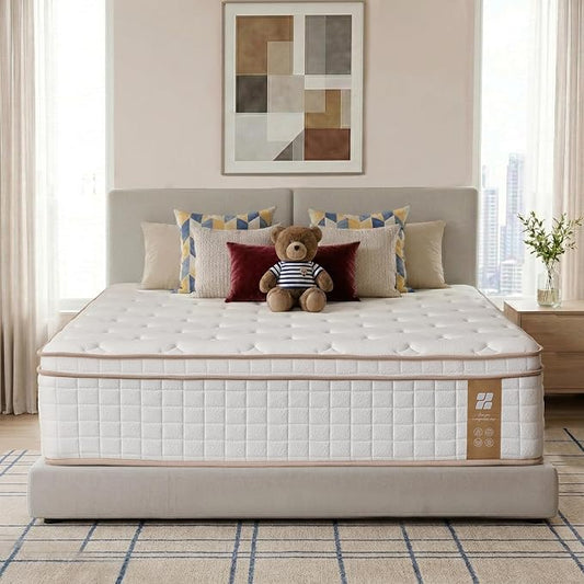 Profus Queen Mattress, 16 Inch Queen Size Mattresses, Memory Foam Mattress in a Box with Pocket Coils, Relieve Pressure with Medium Support, CertiPUR-US Certified, Hybrid Mattress Queen