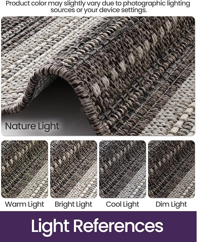 DEXI Dirt Trapper Door Mat, 24x39 Washable Doormat, Dirt Resistant and Absorbent, Easy Clean Low-Profile Floor Rugs for Entryway, Front Door, and Inside Entrance, Striped Grey - Image 5