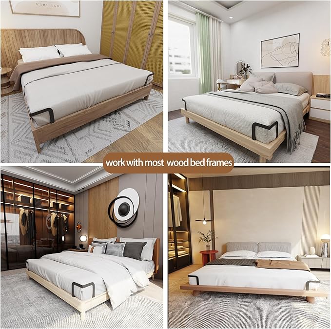 Extra Tall Mattress Corner Retainer Bar Bracket (H5.4IN) 4Pcs Keeping Mattress from Sliding for Wood Platform Beds, RV & Camper Mattresses