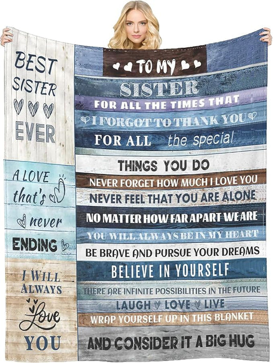 Anniversary & Birthday Gifts: Soft Throw Blanket for Sister (60x80)