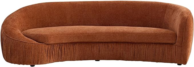 92.13" Modern Curved Shaped Sofa, Comfor Upholstered Fabric 4-Seat Couch for Living Room and Apartment, No Need to Assembly,Orange