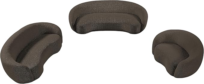 Meridian Furniture 693Brown-S Hyde Collection Modern | Contemporary Boucle Fabric Upholstered Sofa, Brown, 89.5" W x 38" D x 28" H