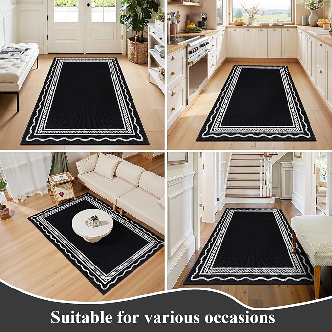 Ileading Indoor Door Mat 3x5ft Absorbent Dog Mats for Muddy Paws,Machine Washable Small Living Room Area Rug with Non-Slip Rubber Backing Low-Profile Inside Carpet for Hallway,Entryway,Kitchen(Black) - Image 7