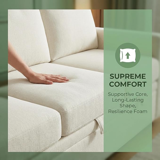 5-Seater Large Sectional Couch with Pull Out Bed, L Shaped Chenille Sofa with Storage, Convertible Modular Sofa, for Living Room, Apartment, Beige