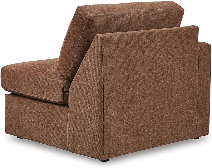 Signature Design by Ashley Modmax Stain Resistant Urban Modular L-Shaped 4-Piece Sectional with Reversible Cushions, Removable Covers and 3 Accent Pillows, Orange