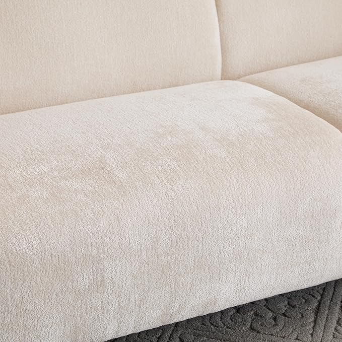 Christopher Knight Home Carine 83‘’ Sofa Couch, Cozy Boucle Fabric Upholstered 3-Seater Seating Sofa, Comfy Couches for Living Room and Office, Modern Oversized Loveseat, Curved Wave Design, Beige