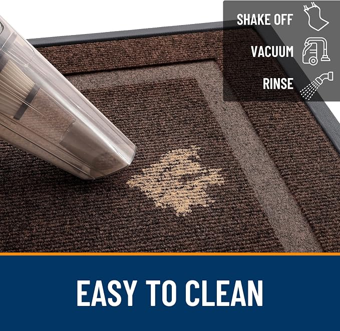 OLANLY Front Door Mat Indoor Outdoor Entrance, Waterproof All-Season, All-Weather Doormat, Sturdy Natural Rubber, Fade Resistant, Low Profile, Easy Clean Patio Porch Entryway Mat, 59x20, Dark Brown - Image 6