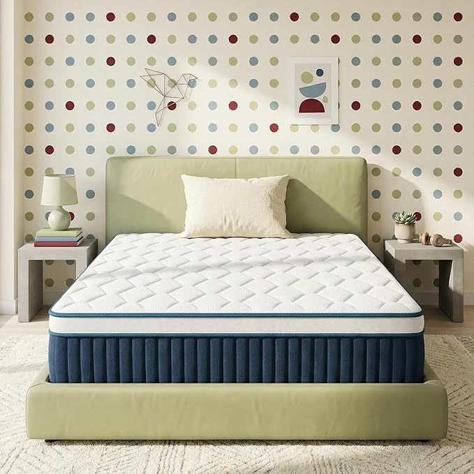 inight 10 Inch Twin Size Hybrid Mattress in a Box, Medium Firm Supportive Nebulign Foam & Individual Pocket Springs, Motion Isolation, Fiberglass Free, CFR 1633 Compliant