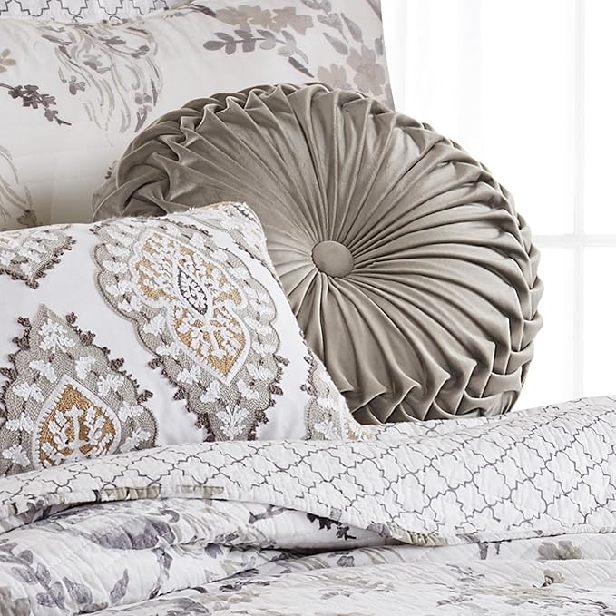 Levtex Home - Pisa - Decorative Pillow (16in. Round) - Round Velvet - Taupe Velvet