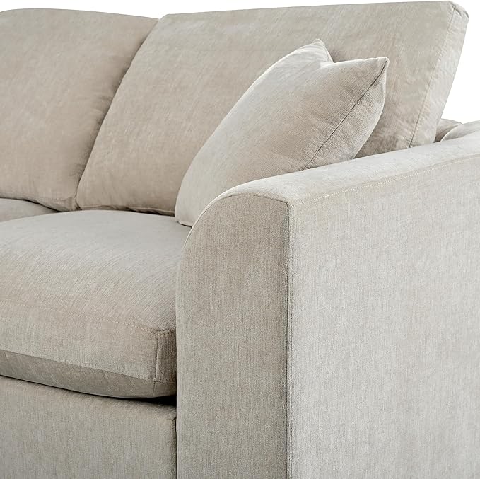 ERYE Oversized Modular Chenille Upholstered Sectional Sofa with Movable Ottoman, 7 Seaters Modular Convertible Couch Spacious Living Room Sofa for Home House Apartment