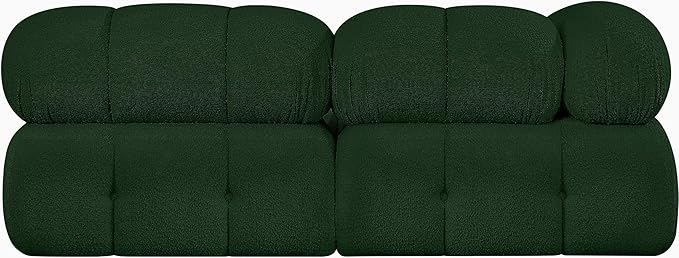 Meridian Furniture 611Green-S68A Ames Collection Modern | Contemporary Modular Sofa with Rich Green Boucle Fabric, Modular to Create Infinite Configurations, 68" W x 34" D x 28" H, Green