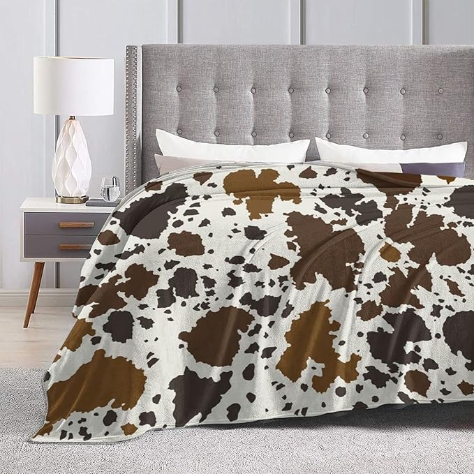 Cow Print Blankets and Throw, Cow Blanket for Adults,Cowhide Blanket for Girls, Cute Blankets for Teen Girls, Toddler Blanket for Kids, Cow Baby Blanket Cow Stuff for Women Highland Cow Decor 50"x 60"