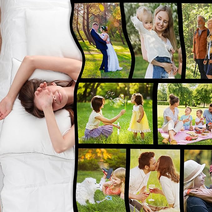 Personalized Blanket with Picture Collage, Customized Throw Blankets, Birthday Anniversary Wedding Christmas Personalized Couples Gifts for Boyfriend Girlfriend Wife Husband Photos Blanket
