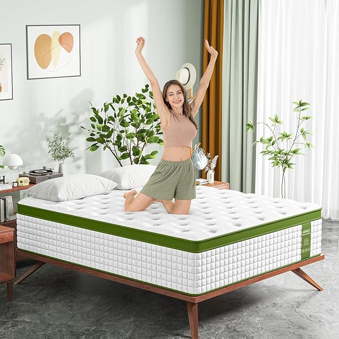 BedStory Medium Firm King Mattress 14 Inch Cooling Gel Hybrid Bed for Side Sleepers & Couples, Extra Lumbar & Shoulder Support CertiPUR-US with 960+ Pocket Springs, Pain Relief Fiberglass-Free