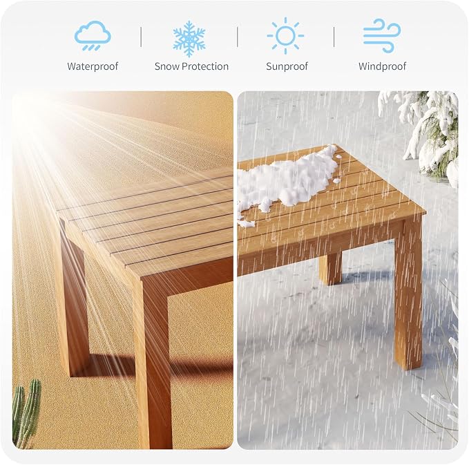ZHUSI Patio Table and Chairs Set, Outdoor Table and Chairs,HDPE Outdoor Dining Set with Umbrella Hole for Backyard, Poolside - Image 8