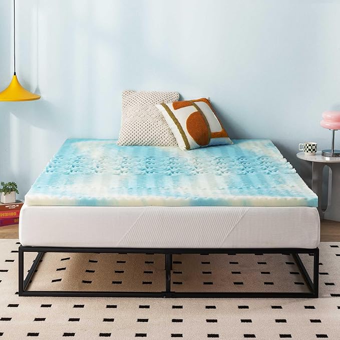 Best Price Mattress 2 Inch 5-Zone Swirl Gel Aerobreeze Foam Mattress Topper, CertiPUR-US Certified, Dorm Essentials, King