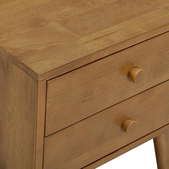 NTC Lux Nightstand with 2 Drawers, Featuring Adaptable Design, 150 lbs Load Capacity, Water-Resistant, Elevate Your Space, Easy Assembly - Teak Look - Image 6