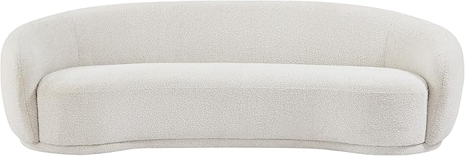 Meridian Furniture 693Cream-S Hyde Collection Modern | Contemporary Boucle Fabric Upholstered Sofa, Cream, 89.5" W x 38" D x 28" H