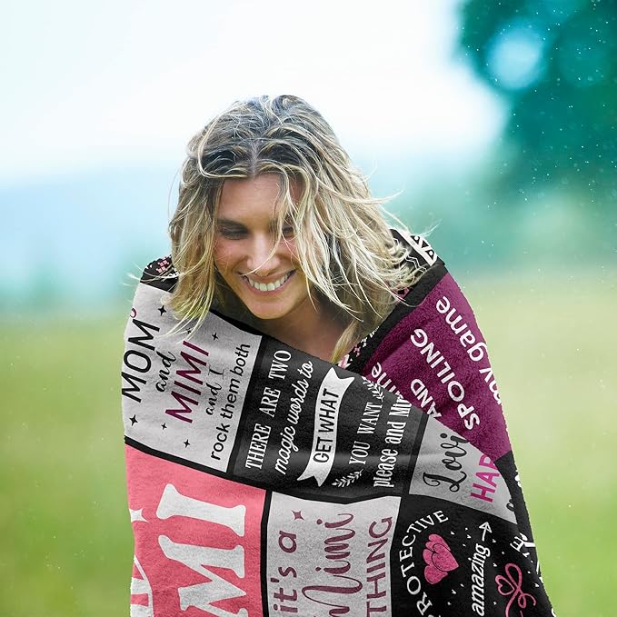 Ruvinzo Mimi Gifts for Grandma, Birthday Gifts for Mimi, Grandma Bday Gift, Grandmother Gift Ideas, Best Mimi Ever Gift Soft Throw Blanket 60” x 50”