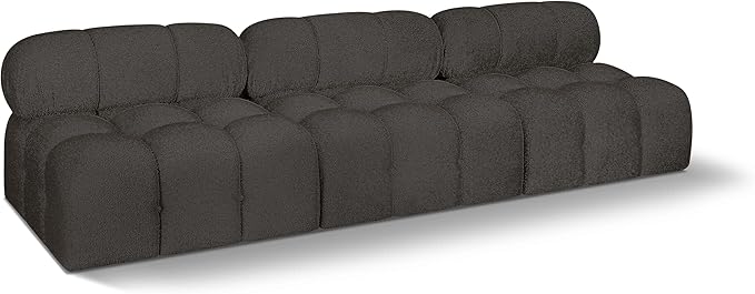 Meridian Furniture 611Brown-S102B Ames Collection Modern | Contemporary Modular Sofa with Rich Brown Boucle Fabric, Modular to Create Infinite Configurations, 102" W x 34" D x 28" H, Brown