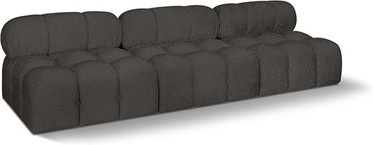 Meridian Furniture 611Brown-S102B Ames Collection Modern | Contemporary Modular Sofa with Rich Brown Boucle Fabric, Modular to Create Infinite Configurations, 102" W x 34" D x 28" H, Brown