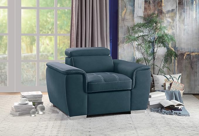 Homelegance Ferriday 45" Convertible Lounger Chair, Blue