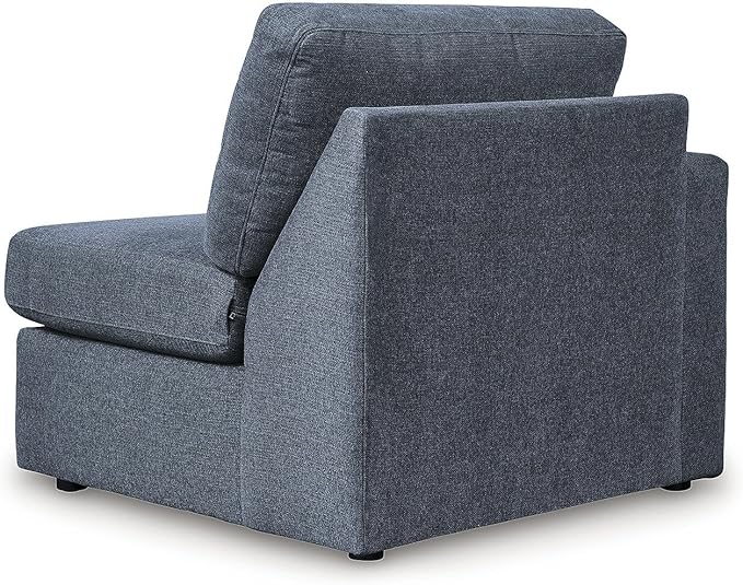 Signature Design by Ashley Modmax Stain Resistant Urban Modular Straight 5-Piece Sectional with Reversible Cushions, Removable Covers and 2 Accent Pillows, Blue