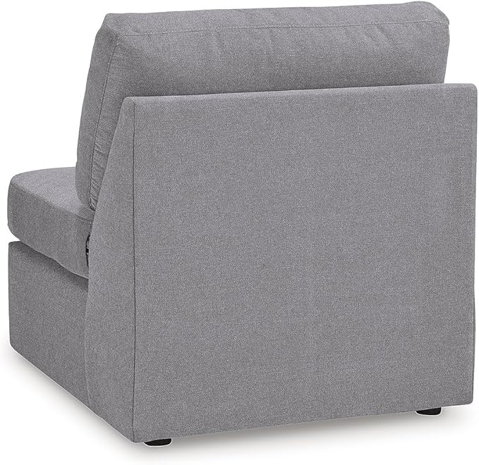 Signature Design by Ashley Modmax Stain Resistant Urban Modular L-Shaped 4-Piece Sectional with Reversible Cushions, Removable Covers and 3 Accent Pillows, Light Gray
