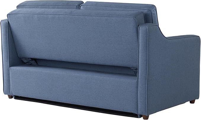 Serta® Corren 68.1" Queen Sized Convertible Sofa, Dream Coil® Comfort, Fingerguard® Pinch Point Protection, Sofa Chenille Fabric, Navy Blue