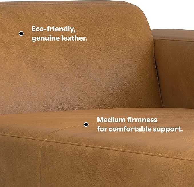 SIMPLIHOME Rex Right Chaise Sofa Module in Full-Grain Genuine Leather, Sienna, 44-inches W x 69.5-inches D, Handcrafted Modern-Style Right-Arm Chaise Lounge Chair for Living Room and Family Room