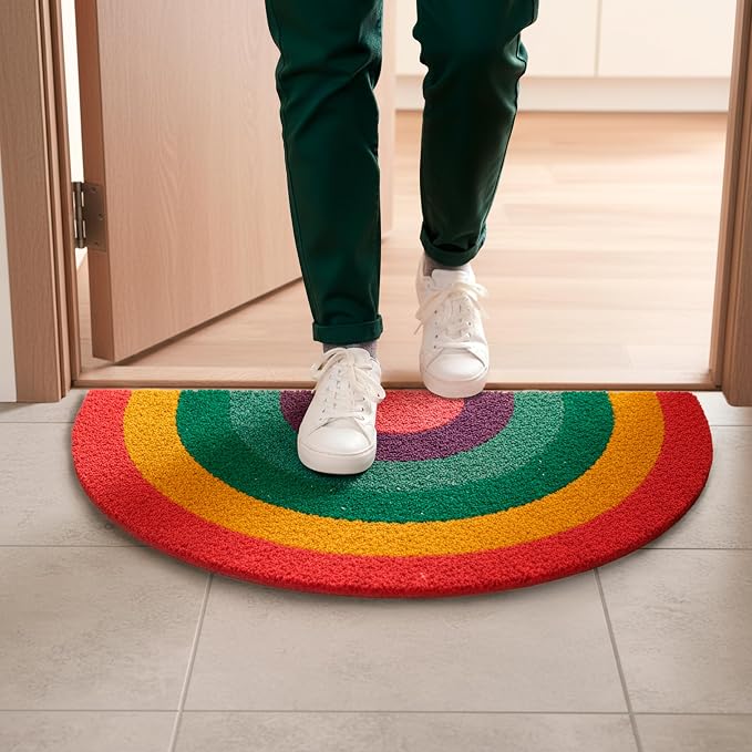 Fisura – Doormat Outdoor Entrance, Outdoor mats for Front Door, Welcome mat. Made of Coconut Fiber with Non-Slip PVC Base, Doormat Hand-Painted, 30 x 18 inches. (Rainbow, Multicolor) - Image 4
