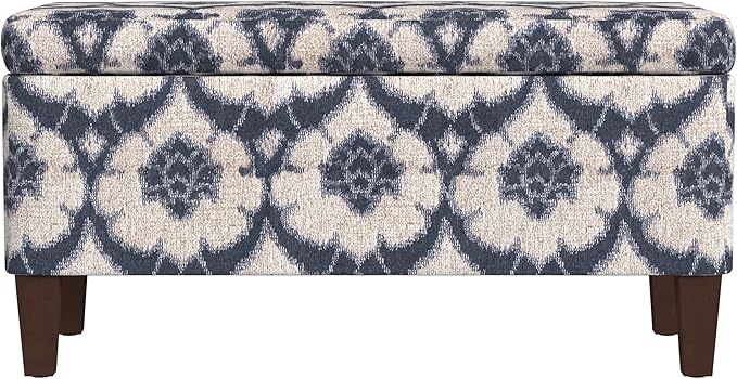 HomePop Large Decorative Storage Bench - Blue Medallion Print by HomePop