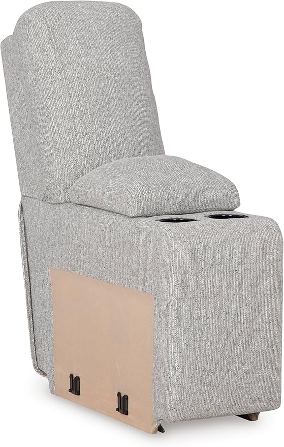 Signature Design by Ashley Acklen Place Modern U-Shaped Modular Stain-Resistant 6-Piece Power Reclining Sectional with Chaise, Adjustable Headrest, USB Charging Ports and Console, Light Gray