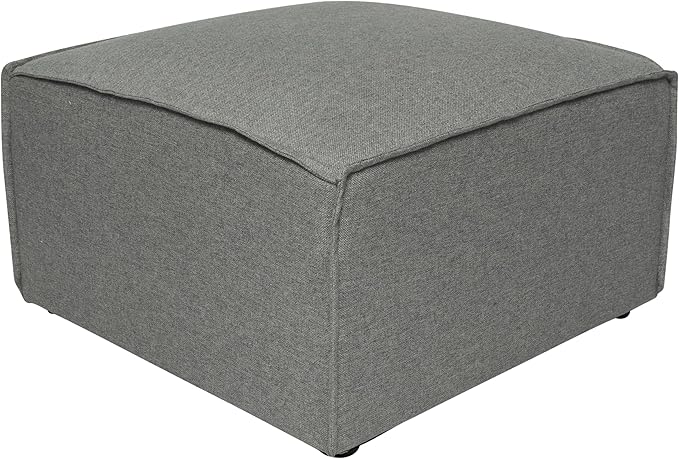 Flash Furniture Bridgetown Fabric Ottoman Module for Sectional Sofa, Customizable Modular Couch Ottoman, Dark Gray