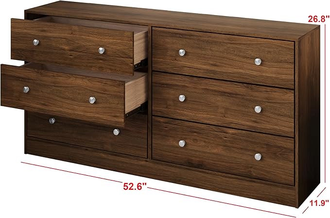 HOME DESIGN Altoona 3-Piece Bedroom Set with Dresser and Two Nightstands, Brown