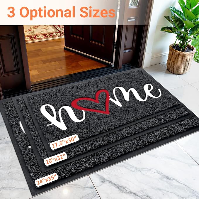 StepLively Door Mat Home Welcome Mats Outdoor and Indoor, Heavy-Duty Low-Profile Non-Slip Front Welcome Mat for Home Entrance, Outside Entry, Yard, Floor, Patio, Ideal (35''x24'', Black) - Image 2