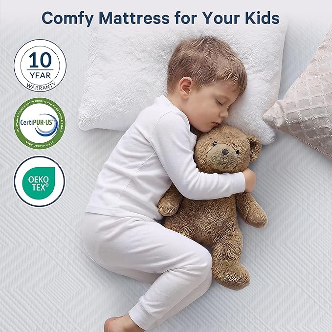 8 Inch Twin Mattress, Memory Foam Mattress in a Box with Cooling Gel, Medium Firm Support for Pressure Relief, CertiPUR-US Certified