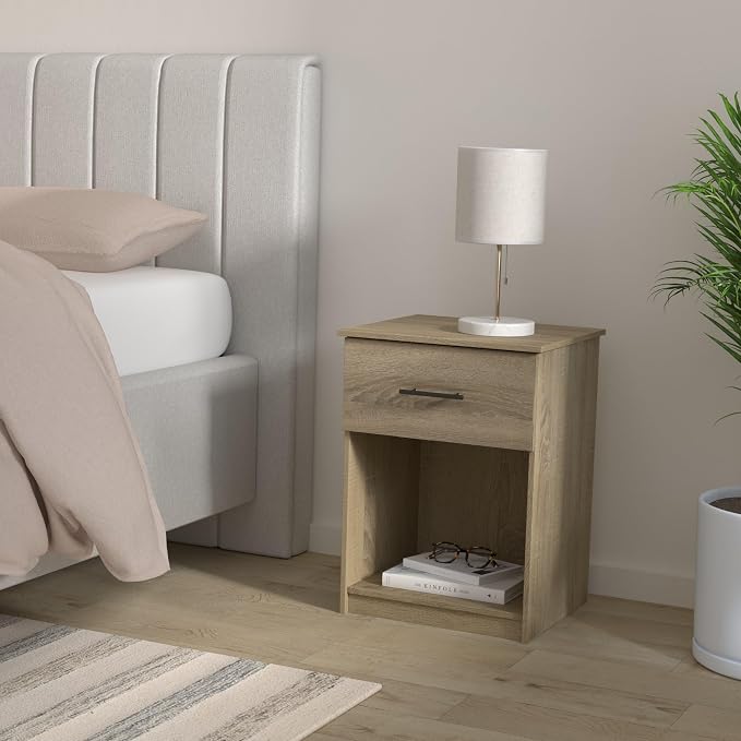 Furinno Tidur Nightstand, 2-Pack, French Oak Grey - Image 2
