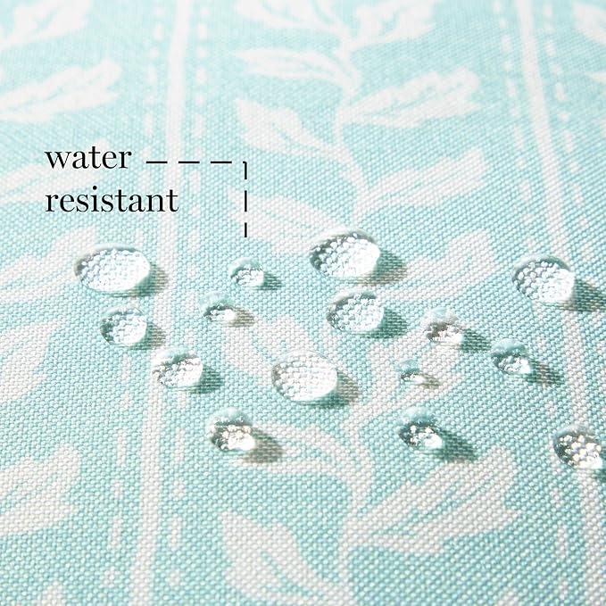 Martha Stewart Vineyard Vines Indoor Outdoor Decorative Pillow 2-Pack Set, UV Fade Resistant, Water Repellent, Printed Garden Design, Aqua Blue, 18"x18"