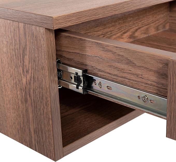 JONATHAN Y Ettore 15.71" Mid-Century Modern Floating Wall Mounted Nightstand with Soft-Close Drawer and Cable Hole, Dark Brown (Set of 2) (NST2002A-SET2) - Image 5