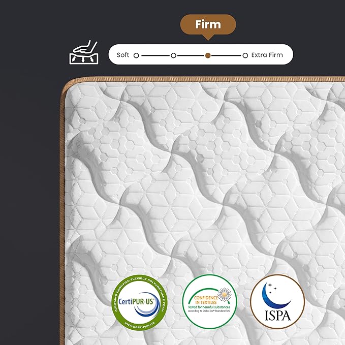Firm King Mattress 12 Inch, Cooling Hybrid Bed in a Box, 7-Zones Individual Pocket Spring, Motion Isolation, Targeted Hip/Shoulder/Lumbar Support, Fiberglass-Free, 365-Night Trial, CertiPUR-US