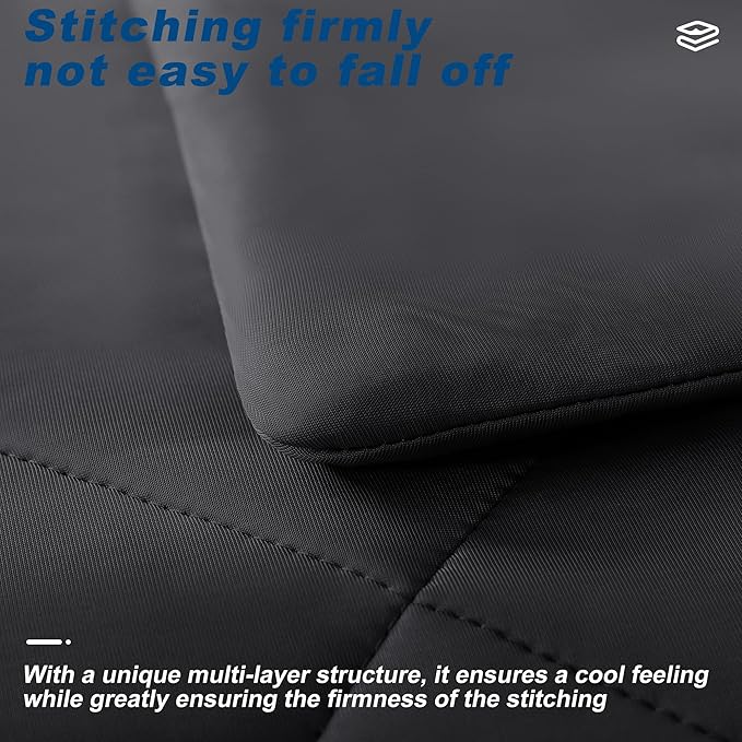 Cooling Comforter Twin Size, Double-Sided Cold Tech Fabric Quilted Bed Comforters Cooling Blanket for Hot Sleepers, Breathable Lightweight Summer Bedding, All-Season Ice Blanket, Black