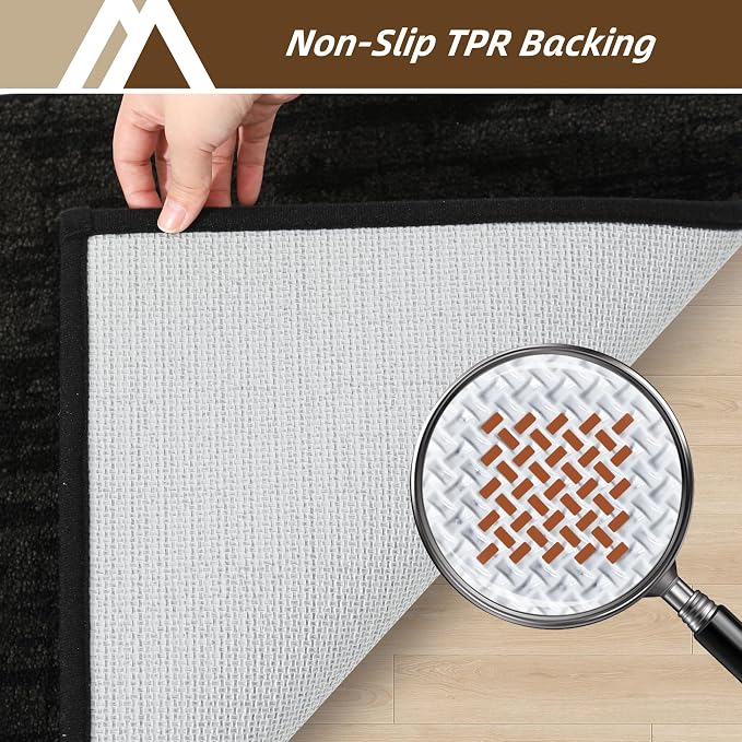 COSY HOMEER Dirt Trapper Door Mat 32"x48",Non-Slip Entryway Rugs,Washable Welcome Mat,Absorbent Entrance Mats,Low Pile Dog Door Mats for Front Back Doomats and Wet Shoes,Black - Image 4